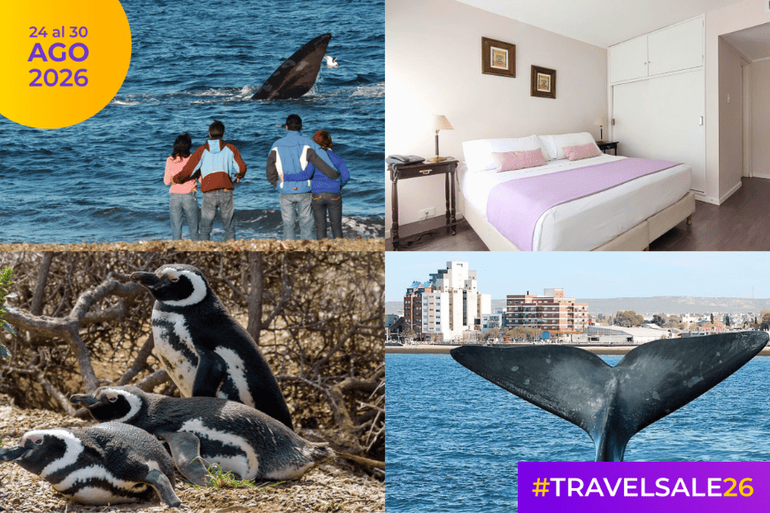 Paquete: Escapada a Puerto Madryn + Ballenas + Pingüinos LOW COST en base triple – TRAVEL SALE – 10% OFF ¡Abona en 3 cuotas sin interés!